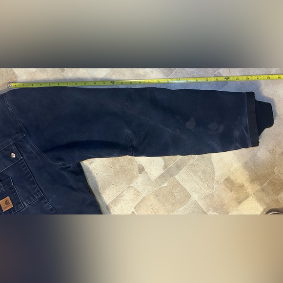 Carhartt J284 Sherpa-Lined Sandstone Hooded Work Jacket Navy, Size Large Regular - Picture 8 of 12